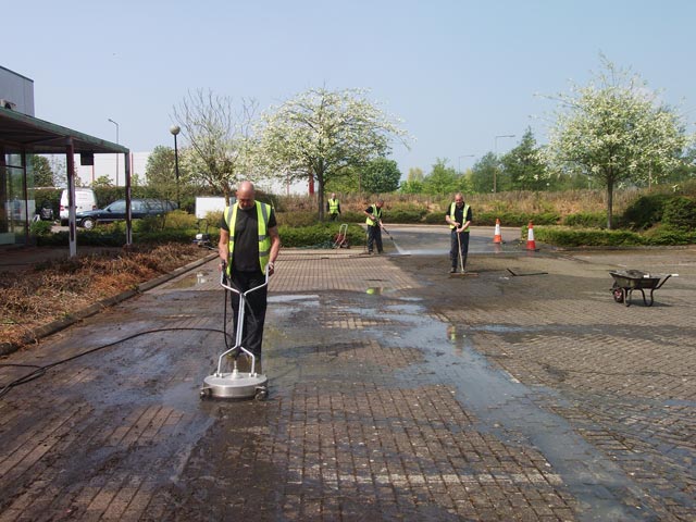 car park cleaning before